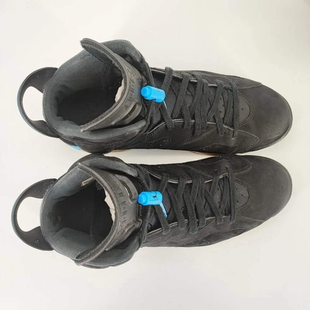 Nike Men's Air Jordan 6 Retro Tar Heels UNC 2017 Black Sneakers Size 11 - Picture 4 of 8